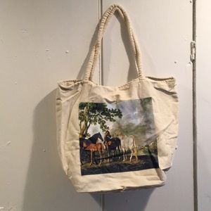 Lined canvas tote-style purse